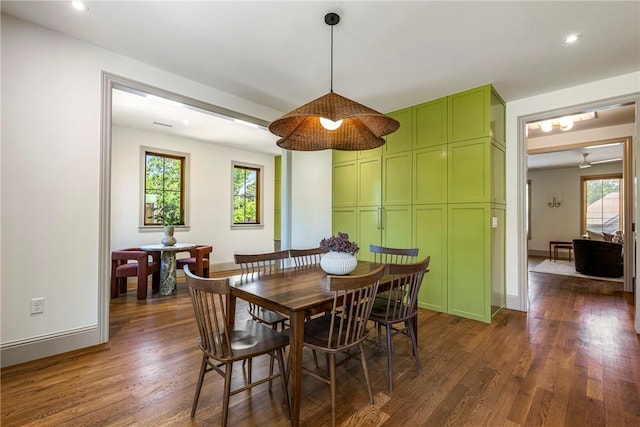 300 NW 5th St, Bentonville, AR 72712 - dining room featuring dark wood-type flooring and recessed lighting