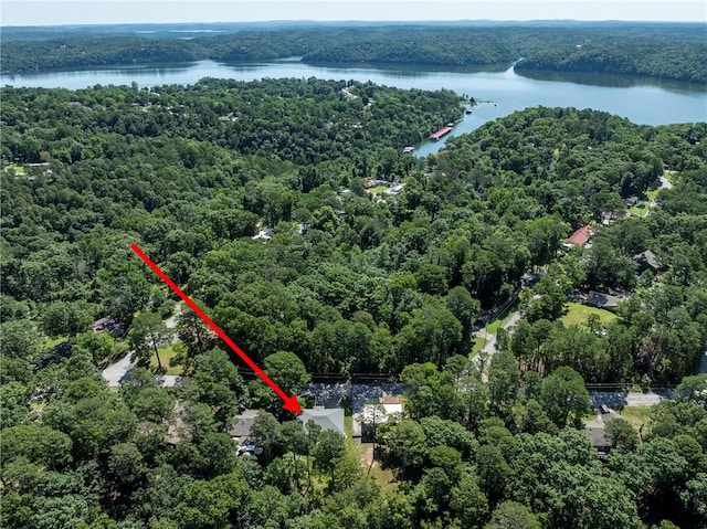 16101 Hickory Dr, Rogers, AR 72756 - aerial view of property's location with a forest and a nearby body of water