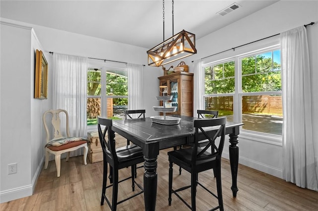 1330 S Curtis Ave, Pea Ridge, AR 72751 - dining room with plenty of natural light, light wood-style floors, and a chandelier
