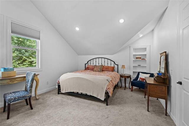 1330 S Curtis Ave, Pea Ridge, AR 72751 - bedroom featuring lofted ceiling, light colored carpet, and recessed lighting