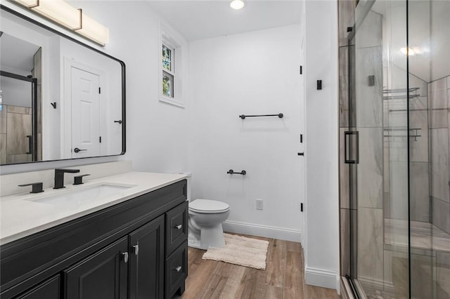 1330 S Curtis Ave, Pea Ridge, AR 72751 - full bathroom with vanity, wood finished floors, a stall shower, and recessed lighting