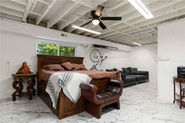 8173 Spanker Creek Rd, Bentonville, AR 72712 - bedroom with marble finish floors and ceiling fan