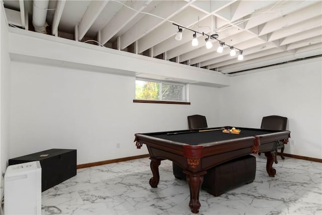 8173 Spanker Creek Rd, Bentonville, AR 72712 - playroom featuring billiards table and marble finish floors