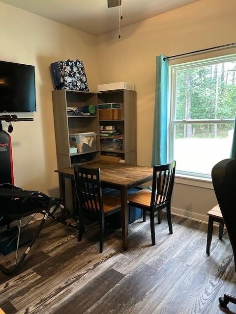 26 Osborne Dr, Bella Vista, AR 72715 - dining area featuring wood finished floors and ceiling fan