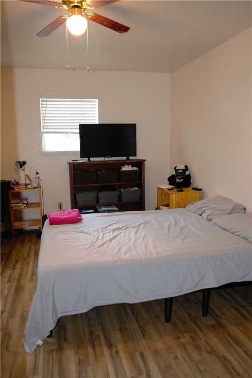 6 Hampstead Ln, Bella Vista, AR 72714 - bedroom with wood finished floors and a ceiling fan
