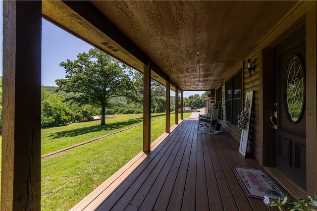 16175 N Cove Creek Wc 21 Rd, Prairie Grove, AR 72753 - wooden porch with a yard