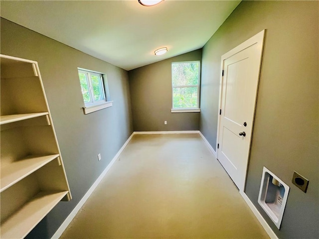 106 Phillips Ave, Huntsville, AR 72740 - unfurnished bedroom featuring lofted ceiling and baseboards