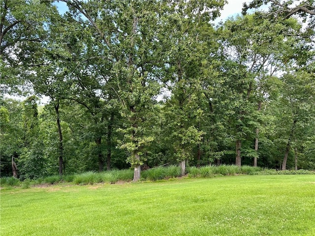 9364 Everest Pl, Rogers, AR 72756 - view of grassy yard with a forest view