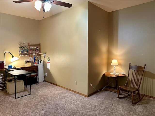 9364 Everest Pl, Rogers, AR 72756 - office space featuring a ceiling fan and light carpet