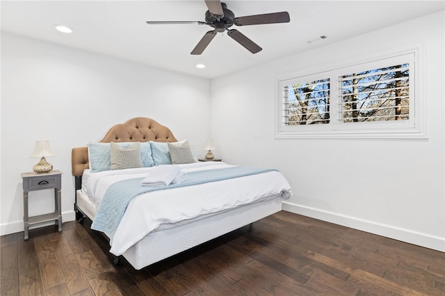 40 Rivercliff Rd, Rogers, AR 72756 - bedroom featuring dark wood finished floors, recessed lighting, and ceiling fan