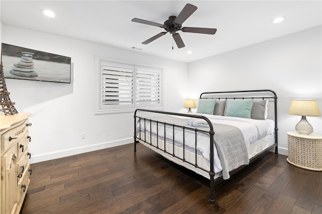 40 Rivercliff Rd, Rogers, AR 72756 - bedroom with wood finished floors, recessed lighting, and a ceiling fan