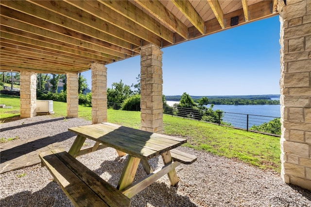 40 Rivercliff Rd, Rogers, AR 72756 - view of patio / terrace featuring a water view