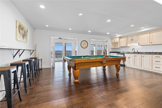 40 Rivercliff Rd, Rogers, AR 72756 - recreation room with recessed lighting, dark wood finished floors, and pool table