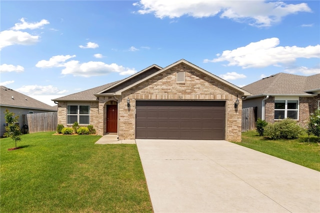 927 E Swift Dr, Fayetteville, AR 72701 - ranch-style house with an attached garage, concrete driveway, brick siding, and a shingled roof
