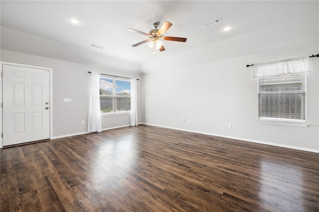 927 E Swift Dr, Fayetteville, AR 72701 - unfurnished room with ceiling fan, wood finished floors, and recessed lighting