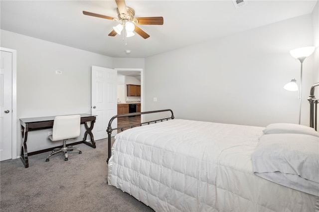 927 E Swift Dr, Fayetteville, AR 72701 - bedroom featuring carpet flooring and a ceiling fan