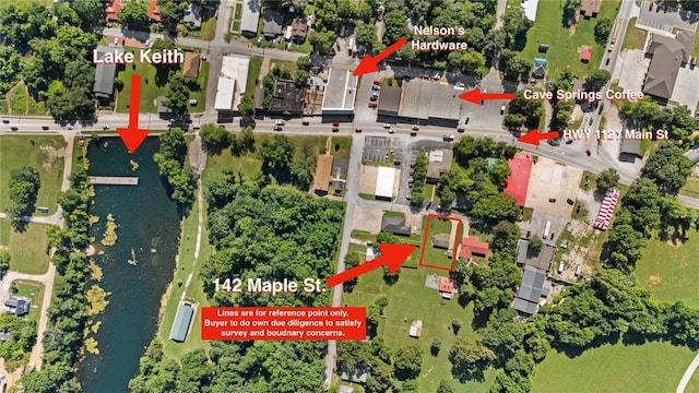 142 N Maple St, Cave Springs, AR 72718 - aerial view of property's location featuring a large body of water