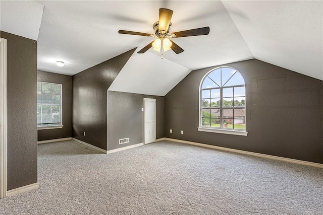 3310 Colton Dr, Springdale, AR 72762 - bonus room with vaulted ceiling, carpet floors, and ceiling fan