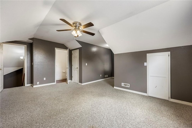 3310 Colton Dr, Springdale, AR 72762 - additional living space featuring ceiling fan, carpet floors, and vaulted ceiling