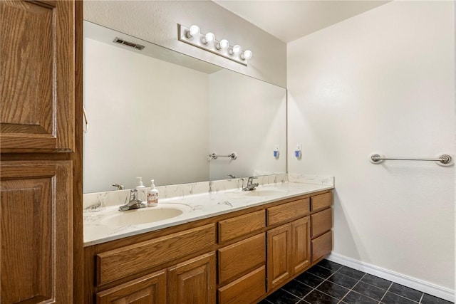3310 Colton Dr, Springdale, AR 72762 - bathroom with double vanity and tile patterned floors