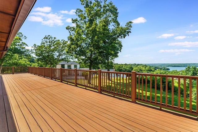 8073 Old White River Rd, Rogers, AR 72756 - wooden terrace with a water view