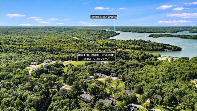 8073 Old White River Rd, Rogers, AR 72756 - bird's eye view of a heavily wooded area and a nearby body of water