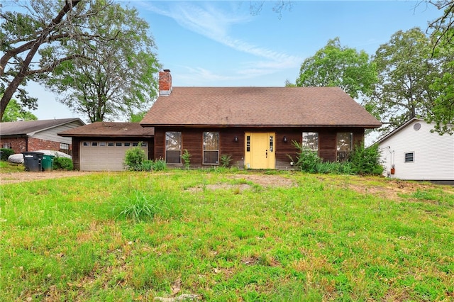 614 Beaconsfield Rd, Sherwood, AR 72120 - chalet / cabin with a chimney, a garage, and a front lawn