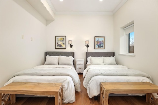 837-839 N Gregg Ave, Fayetteville, AR 72701 - bedroom featuring ornamental molding and wood finished floors