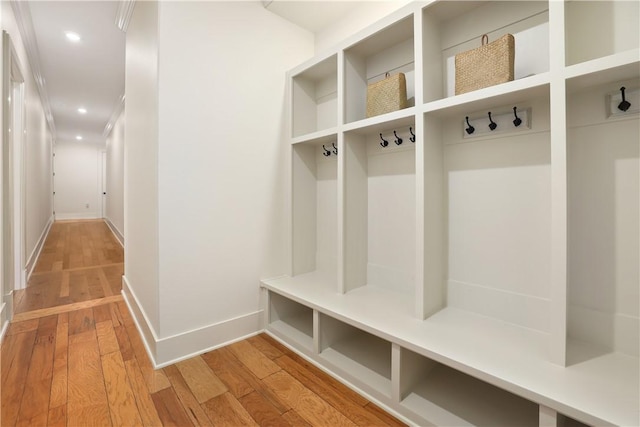 837-839 N Gregg Ave, Fayetteville, AR 72701 - mudroom featuring wood finished floors and recessed lighting