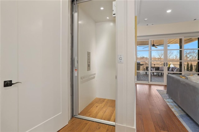 837-839 N Gregg Ave, Fayetteville, AR 72701 - corridor with wood-type flooring and recessed lighting