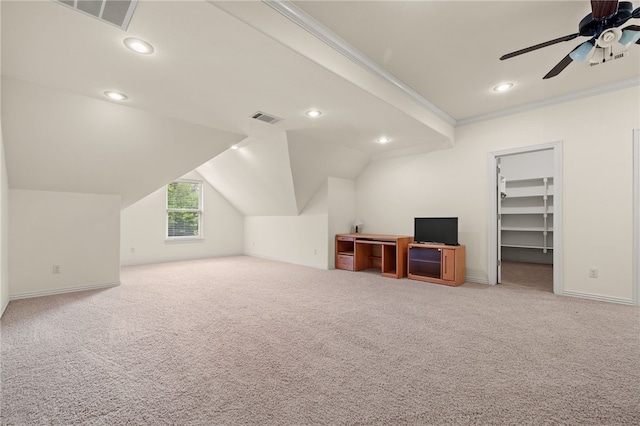 3321 E Cadberry Ter, Fayetteville, AR 72701 - bonus room with carpet flooring, recessed lighting, ceiling fan, and lofted ceiling