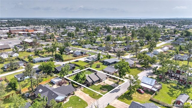 1303 W Pine St, Rogers, AR 72758 - aerial view of property and surrounding area with nearby suburban area and property parcel outlined
