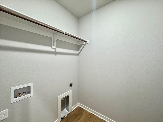 4807 SW Wakanda St, Bentonville, AR 72713 - laundry room featuring electric dryer hookup, hookup for a washing machine, and dark wood-style floors