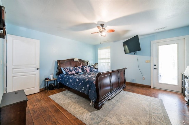 21569 Sibley Rd, Sulphur Springs, AR 72768 - bedroom featuring wood-type flooring and a ceiling fan