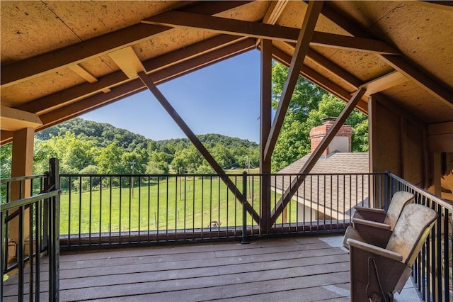 21569 Sibley Rd, Sulphur Springs, AR 72768 - deck featuring a forest view and a yard