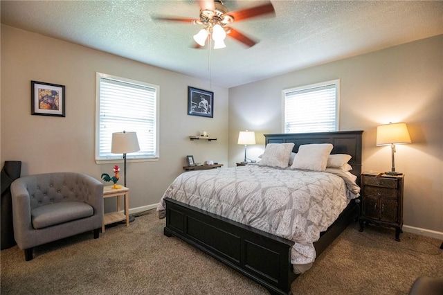 704 NW 8th St, Bentonville, AR 72712 - carpeted bedroom featuring a textured ceiling and ceiling fan