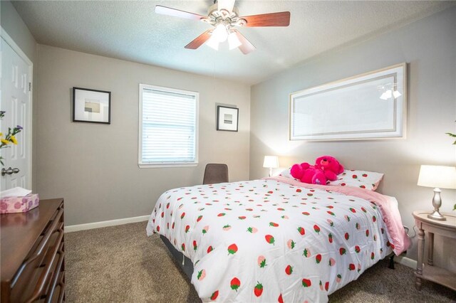 704 NW 8th St, Bentonville, AR 72712 - carpeted bedroom featuring a ceiling fan and a textured ceiling