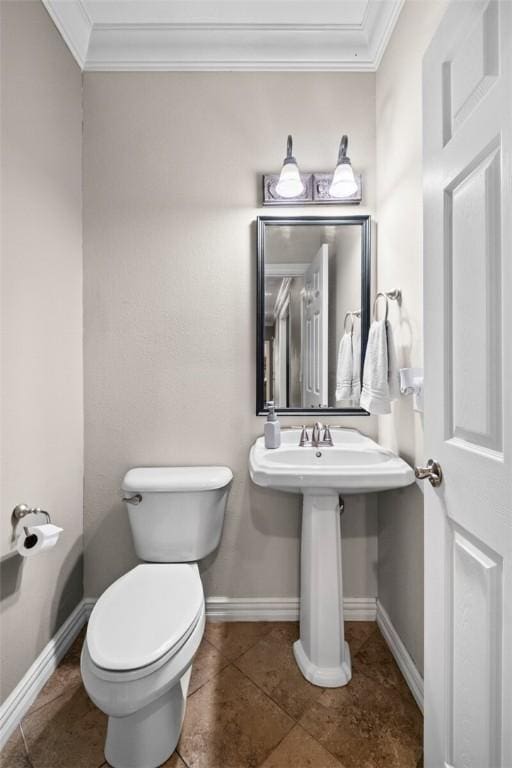1754 N Hartford Dr, Fayetteville, AR 72701 - half bath featuring ornamental molding and tile patterned flooring