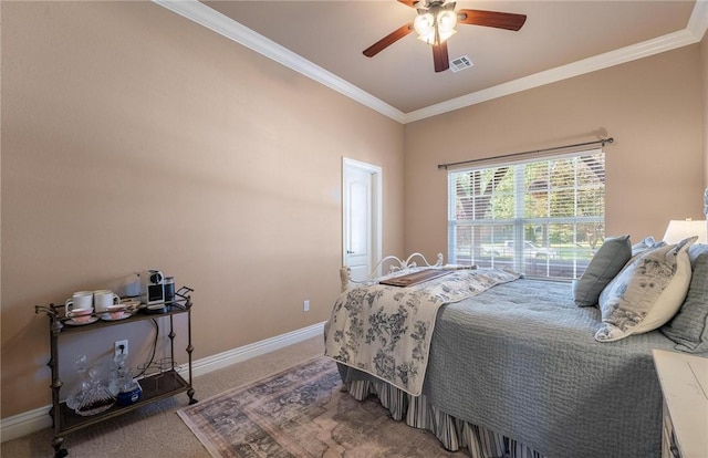1531 Partridge Run, Bentonville, AR 72713 - bedroom with ornamental molding, carpet, and ceiling fan