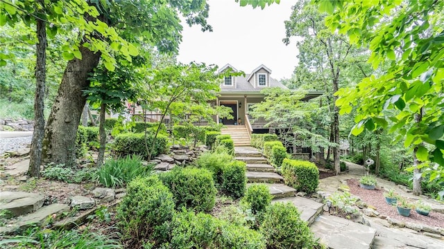 19641 Conestoga Rd, Elkins, AR 72727 - obstructed view of property featuring stairs