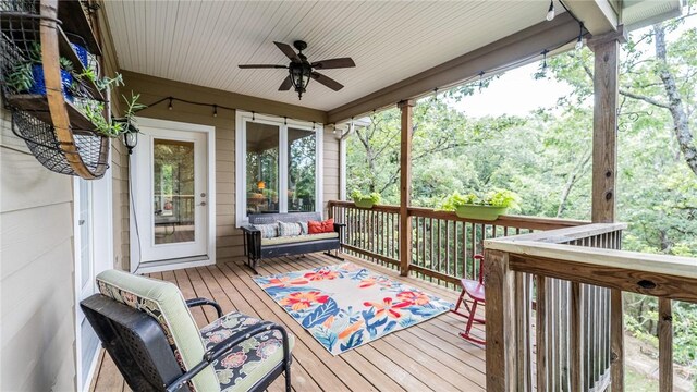 19641 Conestoga Rd, Elkins, AR 72727 - deck with ceiling fan