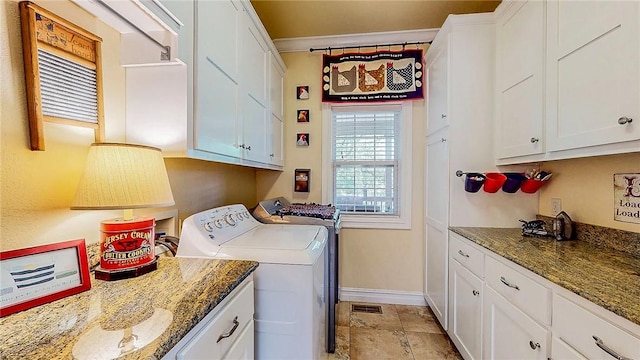 19641 Conestoga Rd, Elkins, AR 72727 - washroom with cabinet space and washing machine and clothes dryer