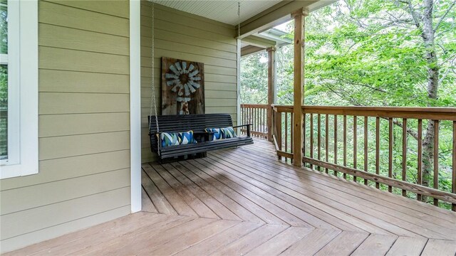 19641 Conestoga Rd, Elkins, AR 72727 - view of wooden deck