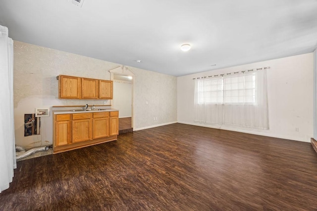 2001 Pin Oak Dr, Springdale, AR 72762 - unfurnished living room with dark wood-style flooring