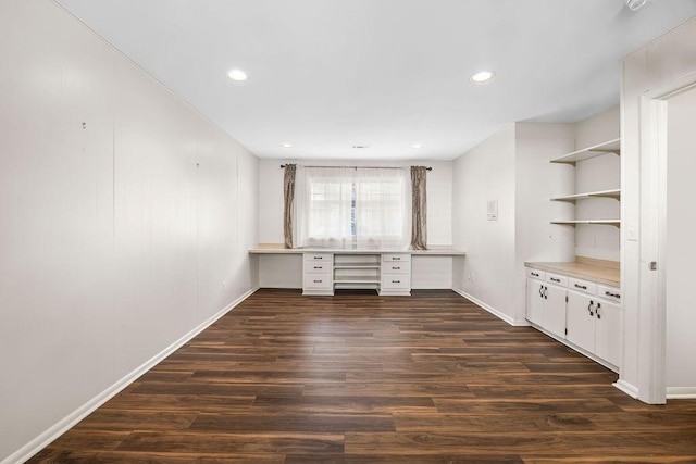 2001 Pin Oak Dr, Springdale, AR 72762 - bar featuring built in study area, dark wood-type flooring, and recessed lighting