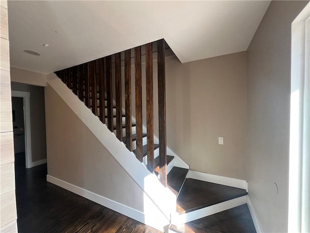 22198 E Ar 12th Hwy, Rogers, AR 72756 - staircase featuring baseboards and wood finished floors