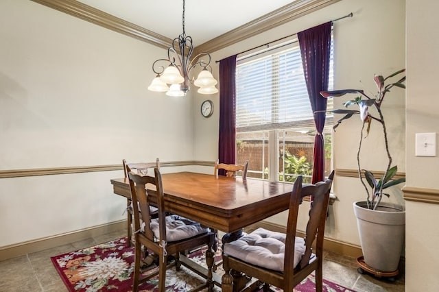 3004 N 16th St, Rogers, AR 72756 - dining area with ornamental molding and a chandelier