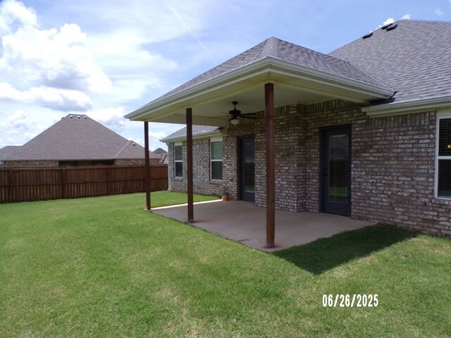 298 S Benchmark Ln, Fayetteville, AR 72704 - view of patio / terrace with a ceiling fan