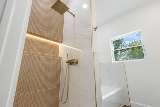 1348 Columbine Cv, Harrison, AR 72601 - bathroom with a bathtub and a marble finish shower