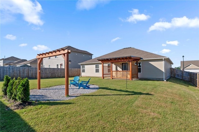 2504 Maplewood Ave, Lowell, AR 72745 - rear view of property featuring a pergola, a fenced backyard, and a patio area